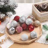 Yeknu 16pcs/box 6CM Christmas Ball Ornaments Champagne Gold Red Glitter Foam Ball Crafts for Xmas Tree Hanging Pendant Gift Navidad