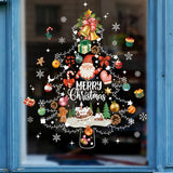 Yeknu Christmas Window Stickers Santa Claus Xmas Tree Cartoon Glass Decal Merry Christmas New Year Holiday Decorations for Home