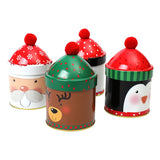 Yeknu Christmas Candy Storage Box Tin Metal Jar Cookie Biscuit Packing Box Christmas Party Decoration Supplies New Year Kids Gift