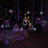 Yeknu 220V/110V/Battery Christmas Lights 2025 String Light Fairy Garland Curtain Decor For Holiday Party Xmas 2024 New Year Decoration