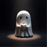 Yeknu Halloween Middle Finger Ghost Decoration Cute Ghost Statue For Home Fireplace Decor Smooth Body Enhance Festive Atmosphere