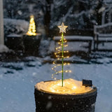 Yeknu Christmas Tree Snowflake Light Outdoor Waterproof LED Decor Lights Garden Courtyard Lawn Path Floor Lamp LED Lights