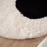 Yeknu Funny Big Eyes Rug Cartoon White Round Tufted Carpets Plush Bedroom Carpet Soft Kids Carpet Hair Baby Rugs Furry Floor Mat