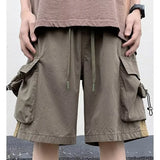 Yeknu American Oversized Cargo Shorts Men Summer Thin Casual Casual Pants Loose Pocket Gym Shorts for Men Clothing Y2k Streetwear