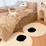 Yeknu Funny Big Eyes Rug Cartoon White Round Tufted Carpets Plush Bedroom Carpet Soft Kids Carpet Hair Baby Rugs Furry Floor Mat