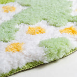 Yeknu Nordic 3D Lawn Moss Rugs Tufted Carpet Soft Daisy Green Pink Irregular Rugs Bedside Mat Non-Slip Absorbent Home Decorate