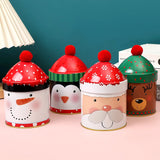 Yeknu Christmas Candy Storage Box Tin Metal Jar Cookie Biscuit Packing Box Christmas Party Decoration Supplies New Year Kids Gift