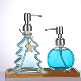 Yeknu Christmas Tree Soap Dispenser Liquid Soap Dispenser Bathroom Glass Hand Sanitizer Lotion Bottle Household Storage Accessories