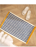 Yeknu Striped Long Plaid Tufted Rug Memories Flocking Carpet Floor Anti Slip Doormat  Bathmat Bedside Rug  Bedroom Cloakroom Bathroom