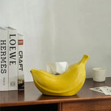 Yeknu Ceramic Banana Tissue Box Creative Tissue Case Restaurant Bedroom Tissue Box Holder Wet Tissue Case Napkin Holder Decoraction