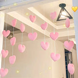 Yeknu New Heart Shaped Curtain Door Hanging Decoration Korean Style String Pendant High Beauty Curtain Partition Door Girls Room Decor