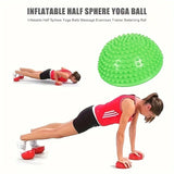 Yeknu 1pc Fitness Yoga Ball, PVC Sensory Training Ball, Half Round Ball, Balance Training Ball, Tactile Massage Ball