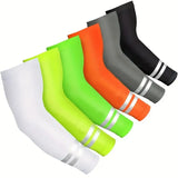 Yeknu 2Pcs Summer Outdoor Sun Protection Arm Sleeves Quick-drying Breathable Night Running Cycling Reflective Ice Silk Sleeves