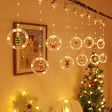 Yeknu Christmas Wish Ball LED Fairy Curtain Light String Wedding Holiday Garland Lamp for Home Room Party Decoration Navidad