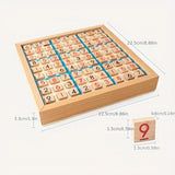 Yeknu Wooden Sudoku Nine Grid Game Chess Sudoku Puzzle Game For Children's Logical Thinking, Puzzle Table Games With Questions