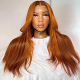 Yeknu Ginger Straight Synthetic Lace Front Wig High Temperature Fiber  Lace Wigs for Women Long Hair Wavy Wigs Heat Resistant Cosplay