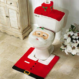 Yeknu New Cute Christmas Toilet Seat Covers Creative Santa Claus Bathroom Mat Xmas Supplies for Home New Year Navidad Gift Decor