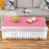 Yeknu New Pastoral Lace edge Rectangular Coffee Table Cover Dustproof Antiskid Tablecloth Home Wedding Decoration dinning Table cloth