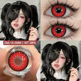 Yeknu 1 Pair Cosplay Contact Lenses Anime Eye Lenses Halloween Beautiful Pupil Red Cosmetic Colored Lenses Yearly Eye Contact