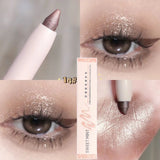 Yeknu 14 Colors White Eyeliner Shiny Glitter Eyeshadow Stick Eye Liner Pen Matte Brown Pink Pearlescent Eyes Makeup Brighten Silkworm