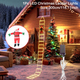 Yeknu 3M Santa Claus Climbing Ladder Warm Light 2024 Christmas Decoration for Home Outdoor Garden Cristmas tree Ornement New Year Gift