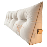 Yeknu Light luxury velvet triangular bedside cushion, tatami bed cushion, embroidered large backrest, cross-border distribution
