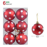 Yeknu 6Pcs/box 6cm Christmas Ball Ornaments Xmas Tree Hanging Pendant Christmas Decorations for Home Navidad Natal New Year Gift