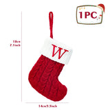 Yeknu Christmas Socks Knitting Snowflake Letter Stocking Christmas Decoration For Home 2024 Xmas Tree Ornament Gift Navidad Natal 2024