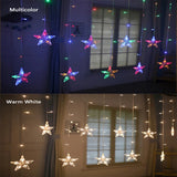 Yeknu 220V/110V/Battery Christmas Lights 2025 String Light Fairy Garland Curtain Decor For Holiday Party Xmas 2024 New Year Decoration