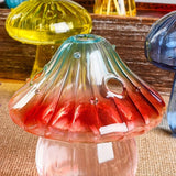 Yeknu Colourful Mushroom Vase Plant Glass Plant  Bud Vase Decoration Home Glass Aromatherapy Vase Living Room Dining Room Desktop