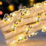 Yeknu 3M LED Bee Lights String Battery Powered Outdoor Waterproof Fairy Garland Lamp For Festival Christmas Garden Bedroom Decor