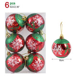 Yeknu 6Pcs/box 6cm Christmas Ball Ornaments Xmas Tree Hanging Pendant Christmas Decorations for Home Navidad Natal New Year Gift