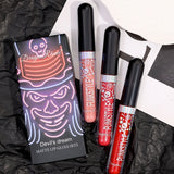 Yeknu 3Pcs/Set Diamond Glitter Liquid Lipstick Set Waterproof Long Lasting Sexy Red Black Lips Halloween Shimmer Lip Makeup Cosmetics