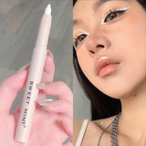 Yeknu 14 Colors White Eyeliner Shiny Glitter Eyeshadow Stick Eye Liner Pen Matte Brown Pink Pearlescent Eyes Makeup Brighten Silkworm