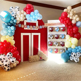 Yeknu 120Pcs Cow Theme Balloons Garland Arch Kit Red Blue Yellow Coffee Balloons with Cow Print Balloons for Kids Boy Farm Party Decor