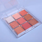 Yeknu Snow Sequin 9-Color Eye Shadow Palette Glitter Snowflake Diamond Pink Eye Shadow Korean Charming Contour Eyes Make Up Palette