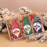 Yeknu 12/9Pcs Christmas Wooden Pendant Snowflake Xmas Tree Hanging Ornaments Christmas Decorations for Home Navidad Gift New Year