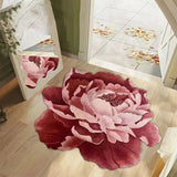 Yeknu Special-Shaped New Flower Soft Floor Mat Purple Peony Art Rug Cushion Rugs For Bedroom Table Living Room Carpet