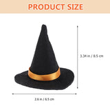 Yeknu 12PcsHalloween Mini Witch Hat Party Decorative Props for Cake Decor Halloween Decoration Toy Felt Cloth Tiny Hats Ornament Cover