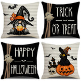 Yeknu 4PCS 45x45cm Halloween Cushion Cover Pumpkin Wizard Ghost Halloween Decor For Home Decorative Sofa Car Chair Decor PillowCase