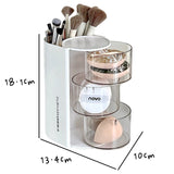 Yeknu Rotating Powder Puff Storage Box Dust-proof Desktop Beauty Egg Air Cushion Rack Multi-layer Lipstick Makeup Brush Storage Rack