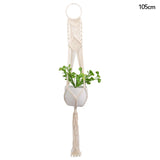 Yeknu Macrame Handmade Plant Hanger Baskets Flower Pots Holder Balcony Hanging Decoration Knotted Lifting Rope Home Garden Supplies