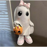 Yeknu Halloween Ghost Ornament Creative Pumpkin Bat Cat Bow Style Resin Ornament Home Living Room Bedroom Office Desktop Decoration