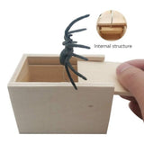 Yeknu Spider Prank Box Halloween Rubber Spider Prank Wooden Box Toys Spider Magic Toys Play Joke Gift Surprising Box Scare Toy Box