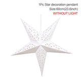 Yeknu Hollow Star Hanging Pendants Ramadan Decoration 2024 for Home Navidad Natal Noel Gifts Christmas Ornaments New Year 2025