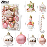 Yeknu Christmas Tree Balls Red Candy Cane Hanging Ornament Big Pendants Set Christmas Decorations For Home 2024 Natal Navidad New Year