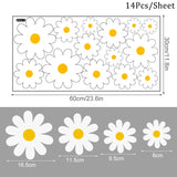 Yeknu White Daisy Flower Wall Stickers Kids Room Living Room DIY Art Decas Baby Nursery Home Decoration PVC Window Sticker