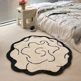 Yeknu Nordic Tufting Black White Living Room Carpet Soft Brain Shape Round Children Play Pad Anti-slip Rug Mat Kawaii Home Tidy Decor