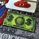 Yeknu Cartoon Money Rugs Waterproof Floor Mat Fluff Carpet Non-slip DoorMat Halloween Decor Banknote Rug for Bathroom Hallway Balcony