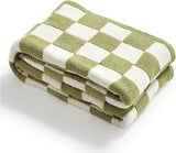 Yeknu Throw Blankets Checkerboard Grid Chessboard Gingham Warmer Comfort Plush Reversible Microfiber Cozy Decor for Home Bed Couch